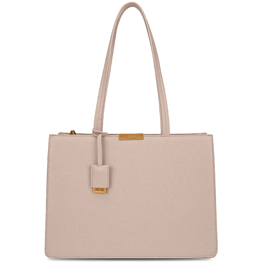 Bolsa De Ombro Quadrada Grande Texturizada Bege Nude Areia