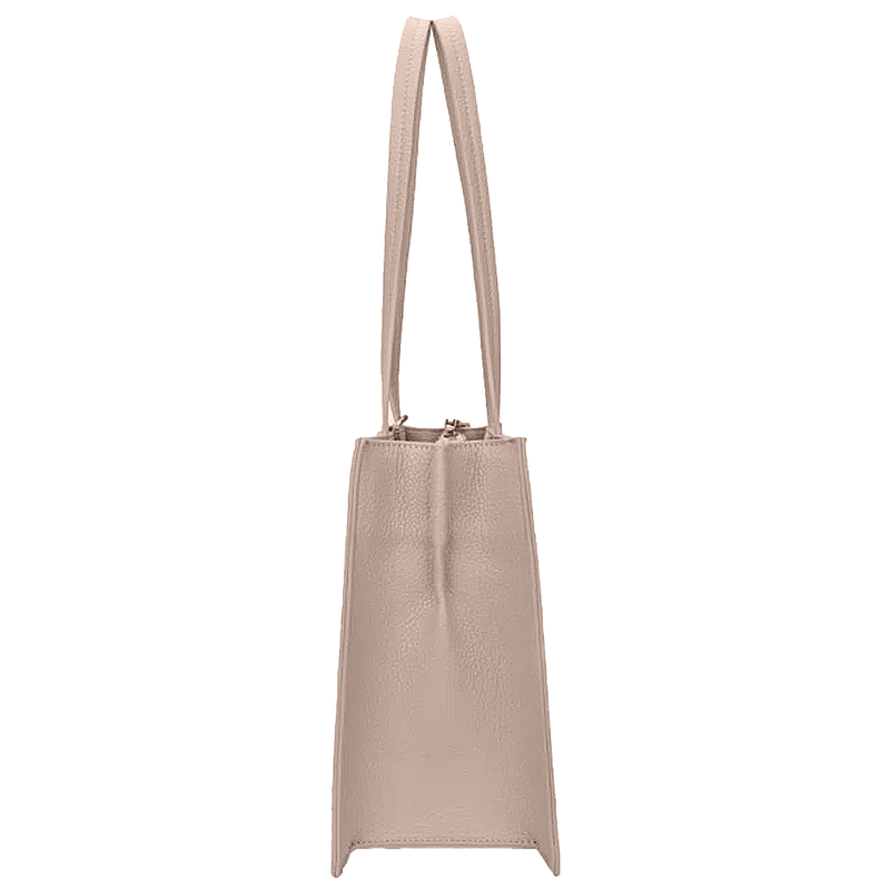 Bolsa De Ombro Quadrada Grande Texturizada Bege Nude Areia