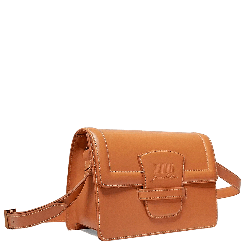 Bolsa Transversal Marrom Couro Pequena - Linha Genuine Leather