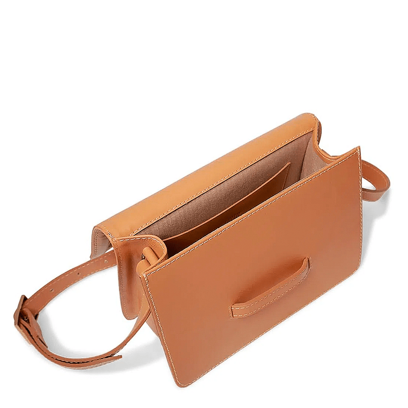 Bolsa Transversal Marrom Couro Pequena - Linha Genuine Leather