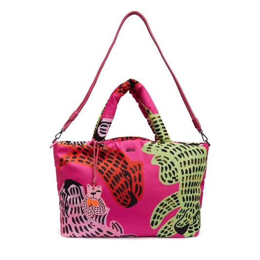 Bolsa Tote Rosa Neon Nylon Grande