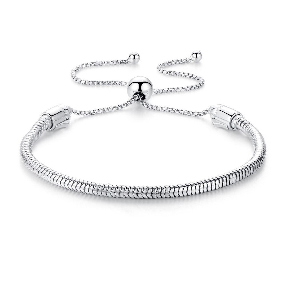 Pulseira Feminina Prata 925 Ajustável